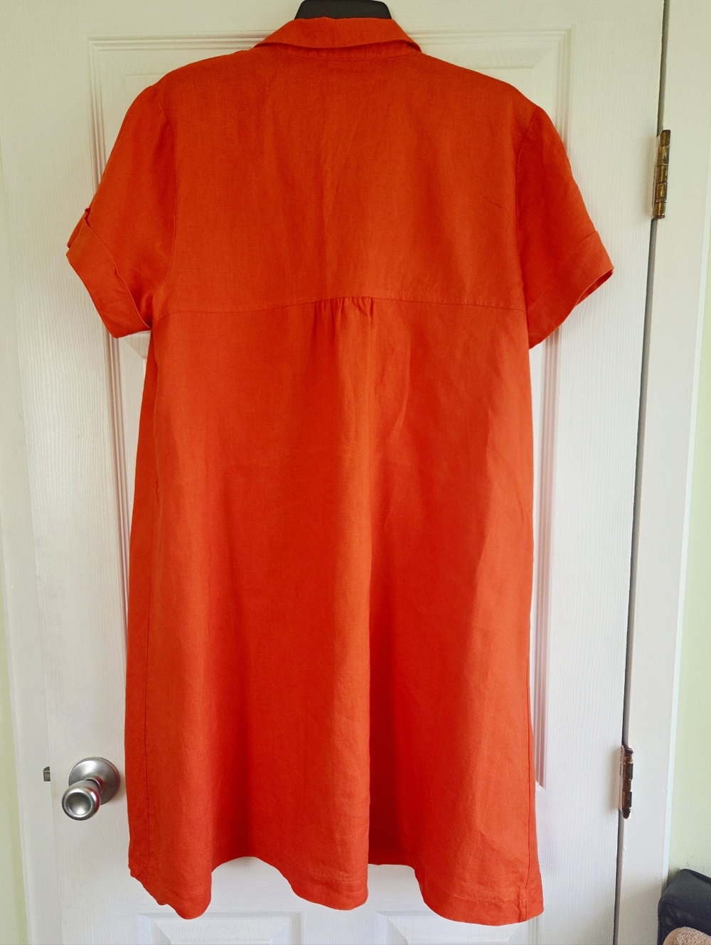 J. Jill Love Linen ✨️ Women's Zinnea Orange Linen Midi Dress Size L - Picture 8 of 12